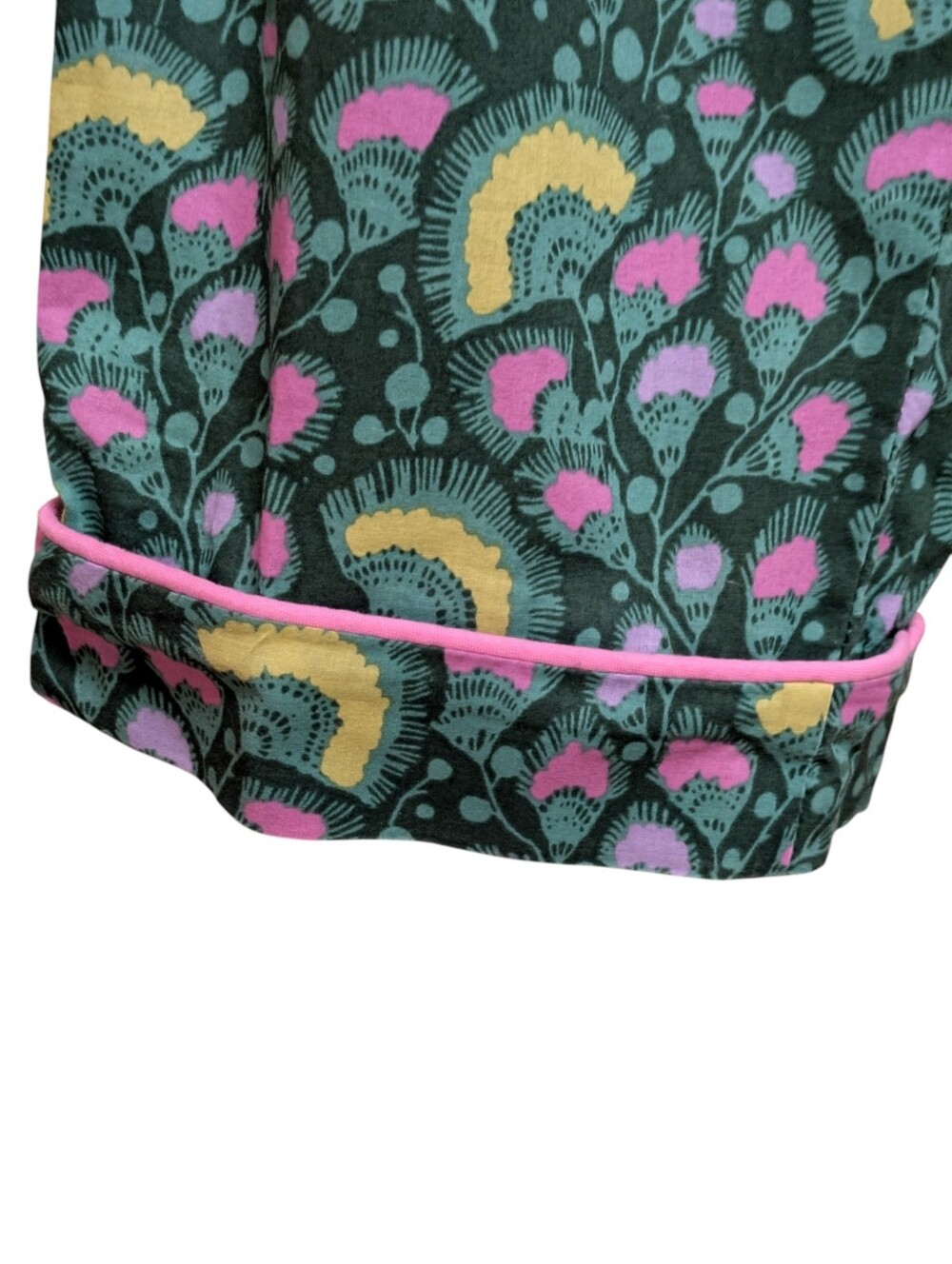 The Cat's Pajamas Green Floral Print 100% Cotton Pajama Set Size Small - Picture 6 of 12